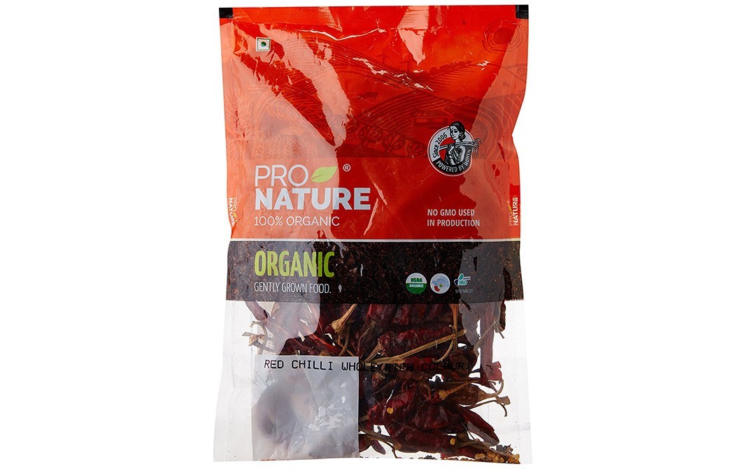 Pro Nature Organic Red Chilli Whole (Rich Colour)   Pack  100 grams